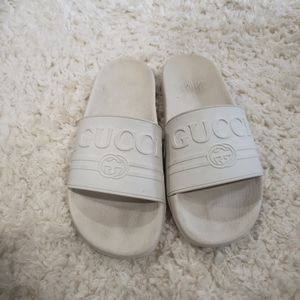 White Gucci Slides